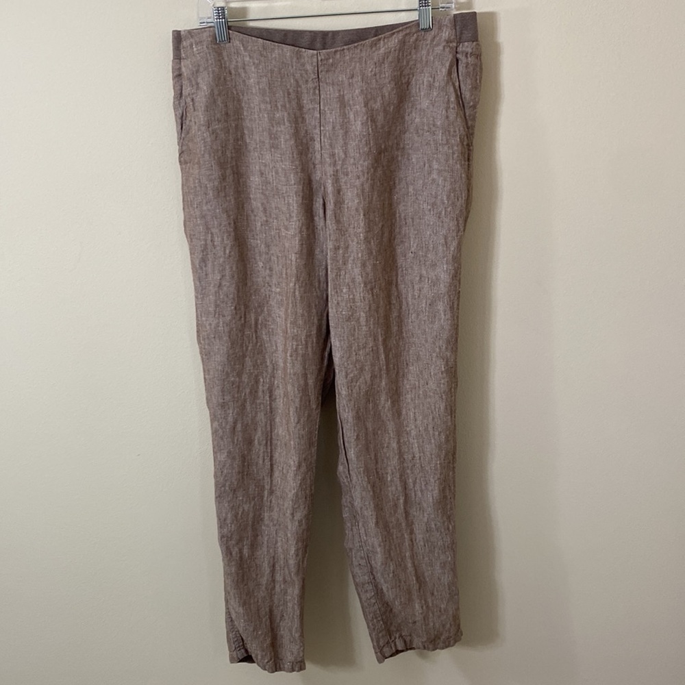 J jill 100% linen pull on pants Beechnut